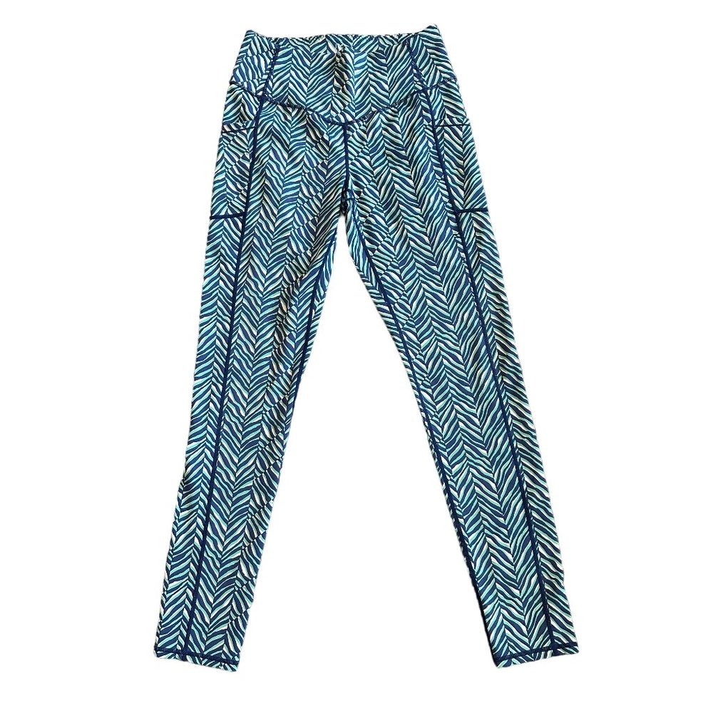 J. McLaughlin Workout Leggings Activewear yoga Casual Bold Print Size Medium guc